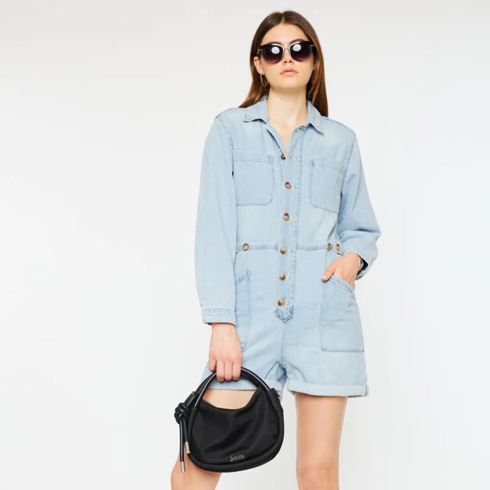 NWT KanCan Winona Loose Fit Denim Romper